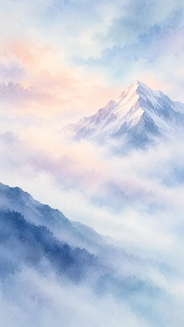 冬のやすらぎの水彩画